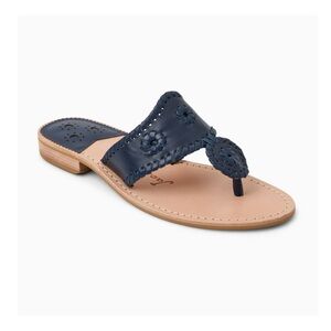 Jack Rogers Women's Signature Flat Sandal in Midnight Navy Sz 7w